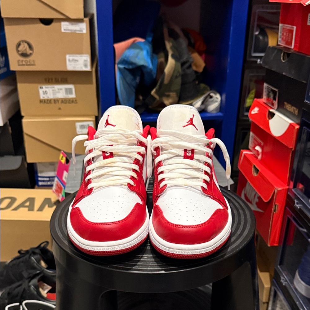 Jordan Red and White Sneakers